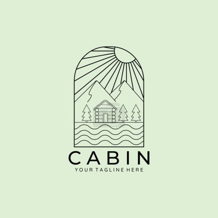 Foto de Cabina línea arte logo vector ilustración diseño - Imagen libre de derechos