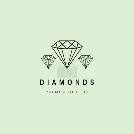 Foto de Línea arte diamantes diseño vectorial logo minimalista - Imagen libre de derechos