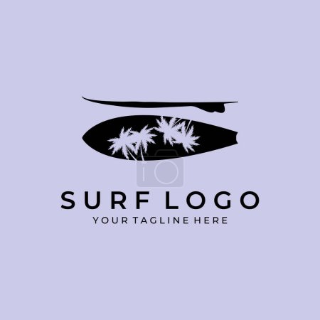 Foto de Logotipo de surf vintage retro minimalista logo vector ilustración diseño - Imagen libre de derechos
