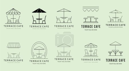 Foto de Set paquete terraza café logo vector icono ilustración símbolo diseño cafetería - Imagen libre de derechos