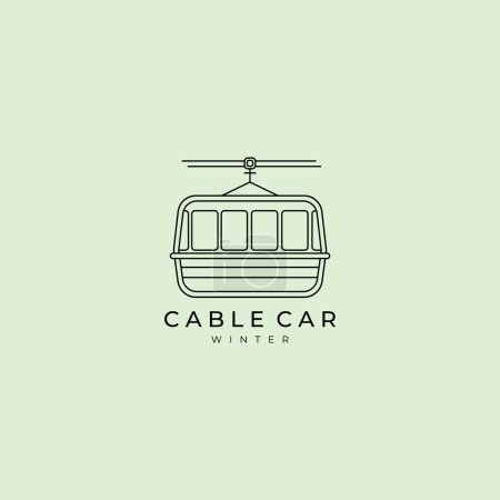 Téléchargez les illustrations : Cable car logo line art vector design with Classic view of historic traditional Cable Cars riding on famous California Street in morning light at sunrise with style cross processing filter effect, San Francisco, California, USA - en licence libre de droit
