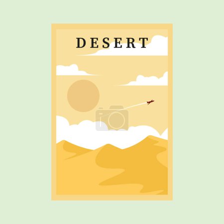 Foto de Desierto cartel vector minimalista fondo ilustración diseño - Imagen libre de derechos