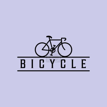 Foto de Bicicleta tradicional bicicleta línea arte logo vintage vector símbolo ilustración diseño - Imagen libre de derechos