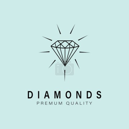 Foto de Línea de diamantes arte diseño de vectores logo minimalista - Imagen libre de derechos