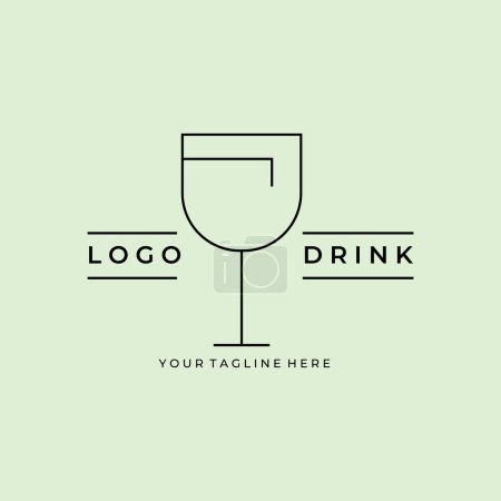 Foto de Línea arte bebida diseño de vectores logo minimalista - Imagen libre de derechos