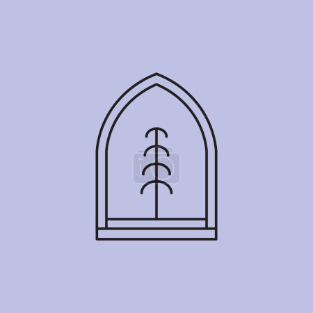 Foto de Logo árbol línea minimalista vector simple logotipo ilustración diseño - Imagen libre de derechos