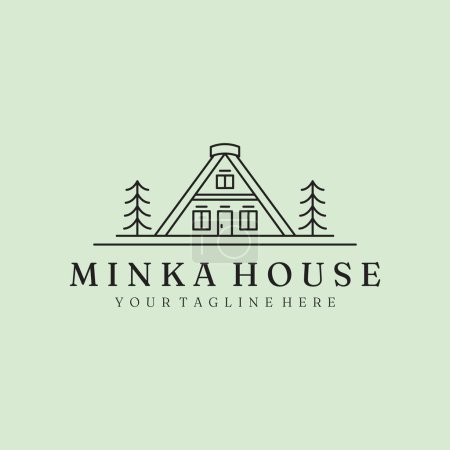 minka maison logo linéaire simple vecteur icône illustration design