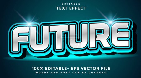 Ilustración de Future Editable Text Effect Design Template, Effect Saved In Graphic Style - Imagen libre de derechos