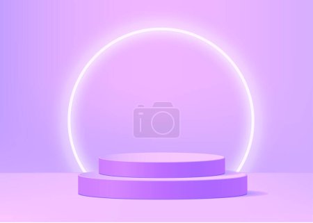 Illustration for 3d background products display podium scene with geometric platform stand to show cosmetic products. Stage showcase on pedestal display studio - Royalty Free Image