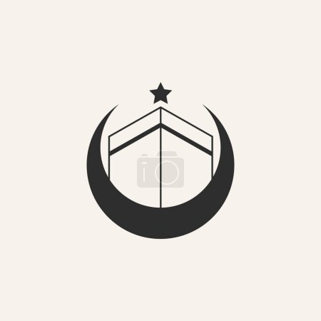 kaaba moon star logo vector design
