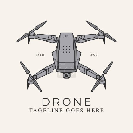 Illustration for Drone air logo design vector art illustration - Royalty Free Image