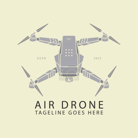 Illustration for Drone line logo art design vector illustration - Royalty Free Image