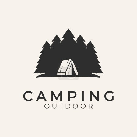 camping extérieur design vectoriel art illustration.