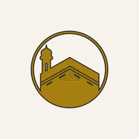 Illustration for Kaaba art logo icon design vector. - Royalty Free Image