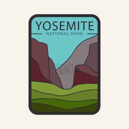 yosemite national park poster background art vector design illustration.