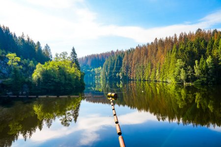 Téléchargez les photos : Réservoir Oker près d'Altenau dans le Harz. Vue de l'Okertalsperre au Oker See et au paysage environnant. Nature idyllique au bord de l'eau. - en image libre de droit