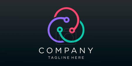 Ilustración de Trinity Tech Logo Plantilla de diseño - Imagen libre de derechos