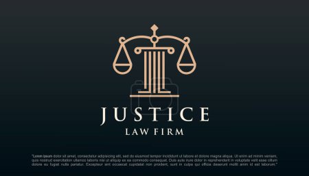 Illustration for Symbol Law Firm,Law Office, Lawyer services, Luxury crest , Vector logo design. - Royalty Free Image