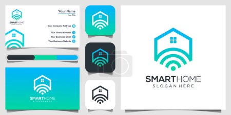 Ilustración de Smart Home Tech Logo Vector. diseño del logotipo, icono y tarjeta de visita - Imagen libre de derechos