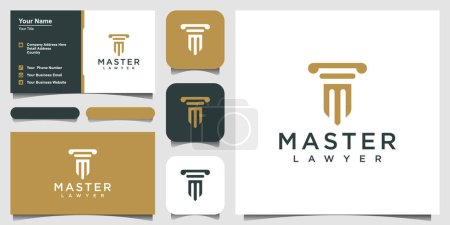 Illustration for Pillars logo icon designs vector.logo design and business card - Royalty Free Image