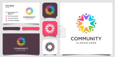 Illustration for Social relationship logo and icon - Royalty Free Image