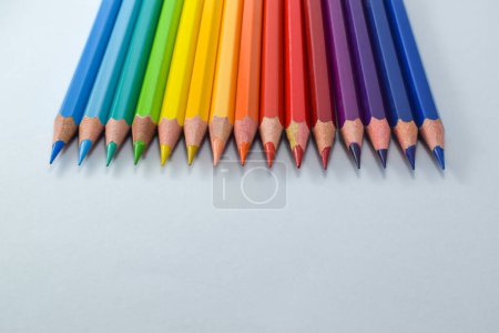 Foto de Close-up of Colour pencils isolated on white background. - Imagen libre de derechos