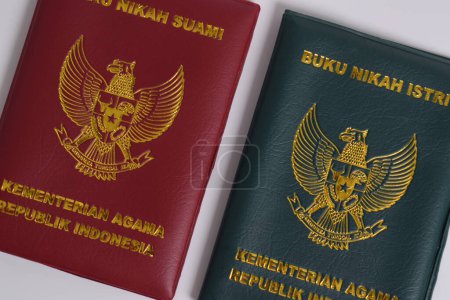 Marriage Book, Husband and Wife, Ministry of Religion of the Republic of Indonesia isolated on white background