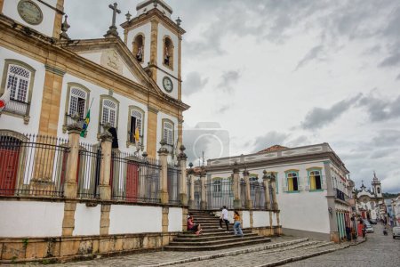 Photo for Sao Joao del Rei, MG, Brazil - 01.03.23: ancient buildings of colonial city. - Royalty Free Image