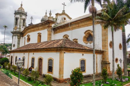 Photo for Facade of historic catholic church of Sao Francisco de Assis, in Sao Joao del Rei, MG, Brazil. - Royalty Free Image