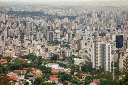 Photo for Skyscrapers of big metropolis. Belo Horizonte city, MG, Brazil. Aerial view. - Royalty Free Image