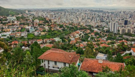 Photo for Skyscrapers of big metropolis. Belo Horizonte city, MG, Brazil. Aerial view. - Royalty Free Image