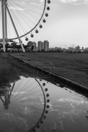 Photo for Sao Paulo, Brazil: Roda Rico, largest Ferris wheel in Latin America, at Villa Lobos Park. - Royalty Free Image