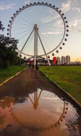 Photo for Sao Paulo, Brazil - 01.24.23: Roda Rico, largest Ferris wheel in Latin America, at Villa Lobos Park. - Royalty Free Image