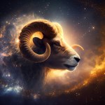 Mouflon ram in space. Elements of this image are furnished by NASA. High quality photo