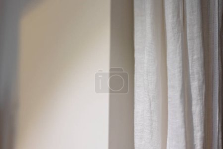 Foto de White curtain fabric and shadow - Imagen libre de derechos