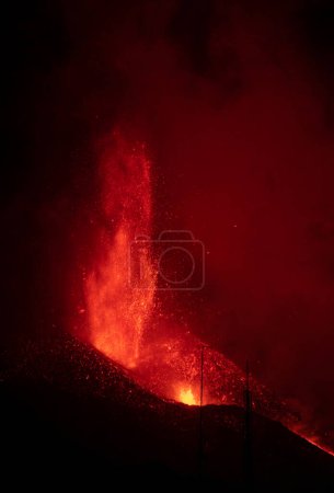 Photo for Erupting volcano on the island of La Palma, Canary Islands, Spain. High quality photo - Royalty Free Image