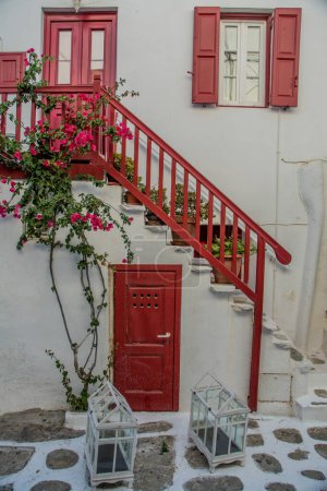 Téléchargez les photos : Vue sur le village de Mykonos. Photo de haute qualité - en image libre de droit