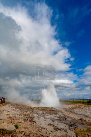Photo for Spectacular geyser in action in Iceland. High quality photo - Royalty Free Image