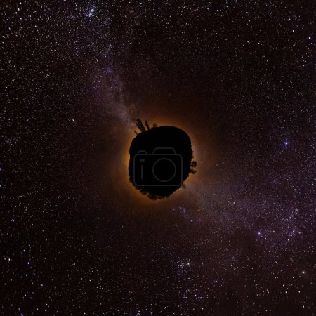 Photo for Astrophotography of the milky way crossing the sky, mini planet. High quality photo - Royalty Free Image
