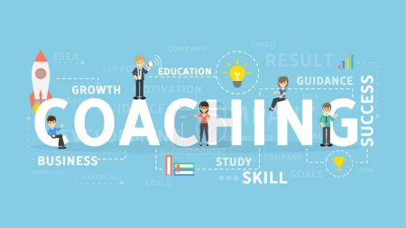 Illustration for Coaching concept illustration. Idea of strategy, skills and improvement. - Royalty Free Image