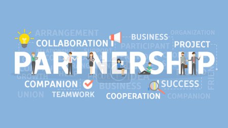 Illustration for Partnership concept illustration. Idea of company, collaboration and success. - Royalty Free Image