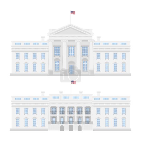 Téléchargez les illustrations : La Maison Blanche sur fond blanc. Gouvernement américain
. - en licence libre de droit