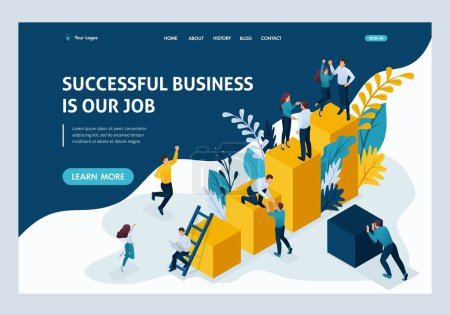 Illustration for Website Template Landing page Isometric concept successful business is our the main task. Easy to edit and customize. - Royalty Free Image