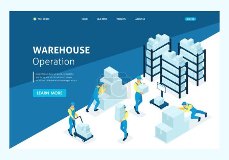 Photo for Isometric concept workflow in an industrial enterprise. Website Template Landing page. - Royalty Free Image