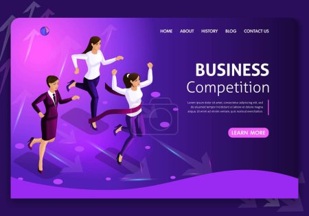 Illustration for Website template Business design. Isometric concept. Searching for opportunities. Business concept leadership and teamwork. Easy to edit and customize. - Royalty Free Image