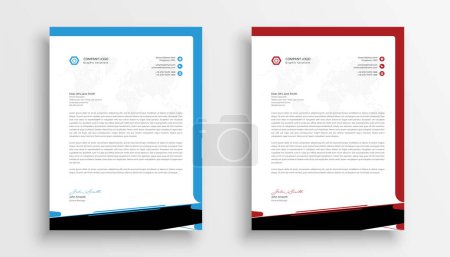 Illustration for Professional and modern corporate business letterhead design - Royalty Free Image