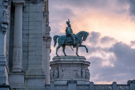 Photo for Italy, Rome, altar equestrian statue of the altar of the fatherland - Royalty Free Image