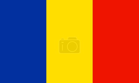 Illustration for Simple Romania official flag ilustration vector Eps. - Royalty Free Image