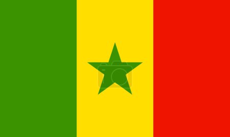 Illustration for Simple Senegal official flag ilustration vector Eps. - Royalty Free Image