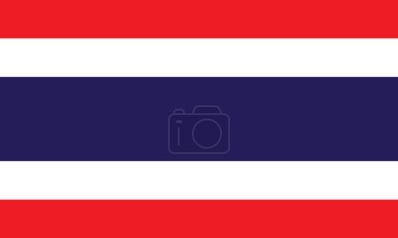 Illustration for Simple Thailand official flag ilustration vector Eps. - Royalty Free Image